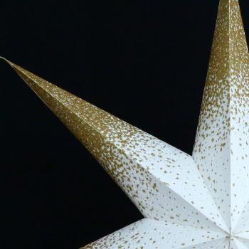 Meteor Goldcrash white - Foldable glowing star, paper poinsettia with 7 points, 60 cm